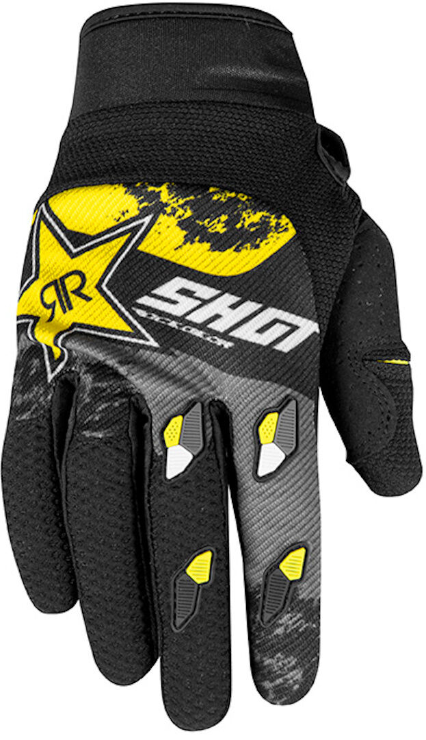 Shot Contact Replica Rockstar Motocross Gloves  - Black Grey Yellow