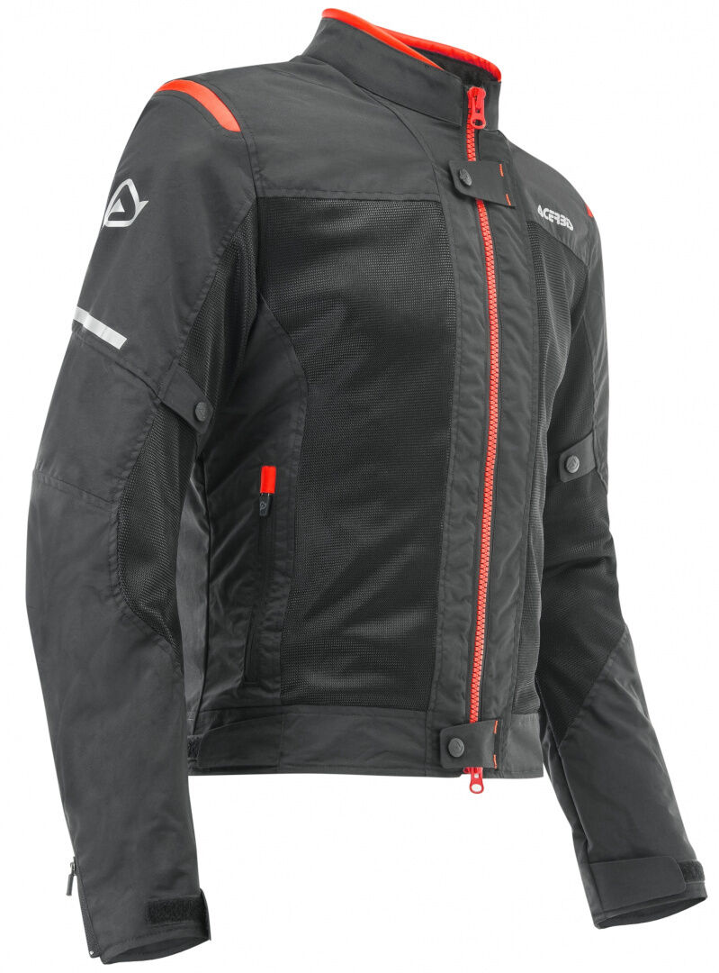 Acerbis Ramsey Vented Motorcycle Textile Jacket  - Black Red