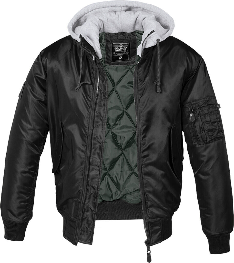 Brandit Ma1 Sweat Hooded Jacket  - Black Grey