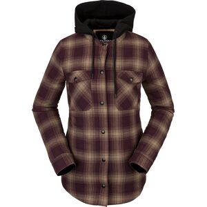 Volcom Hooded Flannel Jacket Merlot S