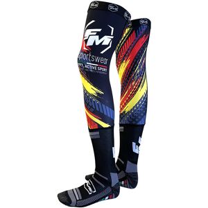 Calze Lunghe Moto Fm Racing KNEE SOCKS Hell Nero Rosso Giall taglia 37