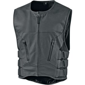 Gilet Moto in Pelle Icon REGULATOR D3O STRIPPED Nero taglia 4XL