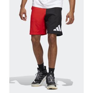 adidas Pantaloncini Shorts UOMO Rosso Nero BasketBall con tasche Poliestere