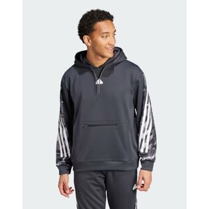 adidas Felpa Cappuccio Hoodie UOMO Future Icons Allover Print Carbon