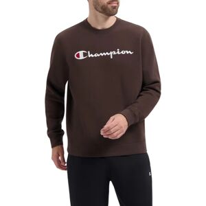 Champion Felpa Sportiva girocollo UOMO Marrone ICONS Crew Cotone Felpato