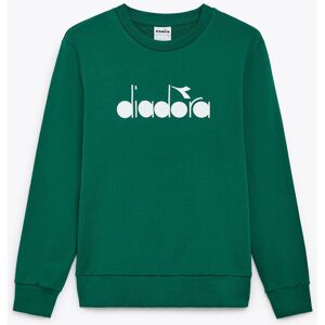 Diadora Felpa Sportiva UOMO Verde CREW LOGO Pullover French Terry