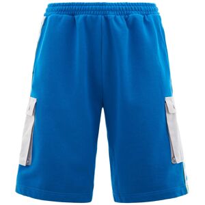 Kappa Pantaloncini Shorts UOMO Banda 222 Azzurro SANCIO con tasche