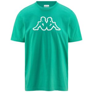 Kappa T-shirt maglia maglietta UOMO Verde LOGO CROMEN Cotone