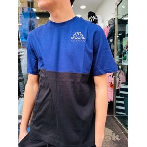 Kappa T-shirt maglia maglietta UOMO Banda 222 Blue Print Black LOGO EDWIN