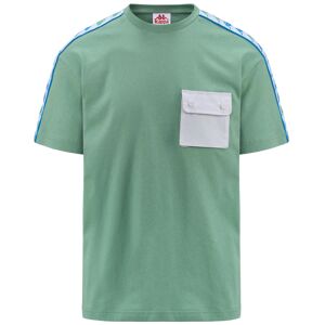 Kappa T-shirt maglia maglietta UOMO Banda 222 Verde SIDONIO Cotone Jersey