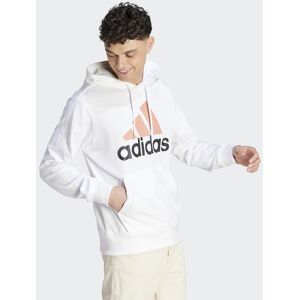 adidas Felpa Cappuccio Hoodie UOMO Big Logo SJ Bianco Cotone Garzato