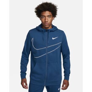 Nike Giacca Felpa Sportiva UOMO Blu Swoosh Energy FZ Cotone