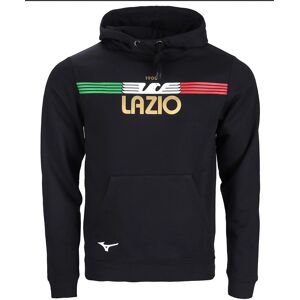 Mizuno SS Lazio Felpa Cappuccio Hoodie Nero Cotone FELPATO 2023 24 Fan wear