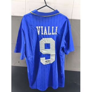 Umbro Chelsea Fc Maglia Calcio Vialli 9 Vintage Retro UOMO Blu poliestere Home