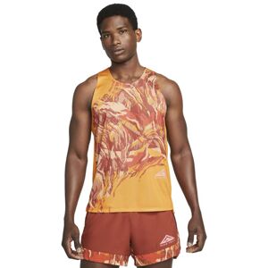 Nike Dri-FIT Rise 365 - top trail running - uomo LIGHT CURRY/HABANERO RED S