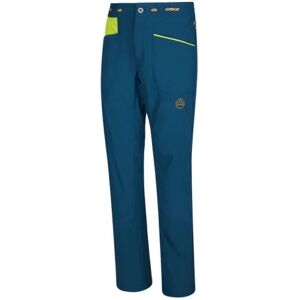 La Sportiva Pantaloni talus pant, pantaloni arrampicata uomo m storm blue / lime punch