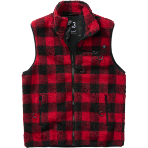 Brandit Gilet  Teddyfleece Rosso-Nero