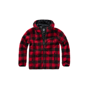 Brandit Giacca  Teddyfleece Worker Rosso-Nero