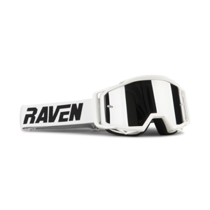 Raven Maschera Cross  Sniper Crew Bianco - Lente Specchio Argento