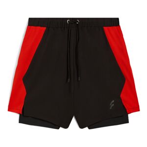 Freddy Pantaloncini uomo 2-in-1 in tessuto tecnico con inserti colorati Nero Uomo Small