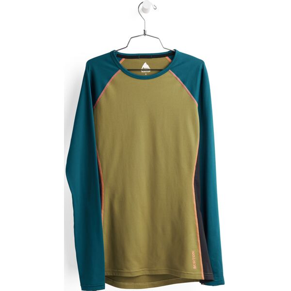 burton midweight x base layer crew wmn shaded spruce martini olive s