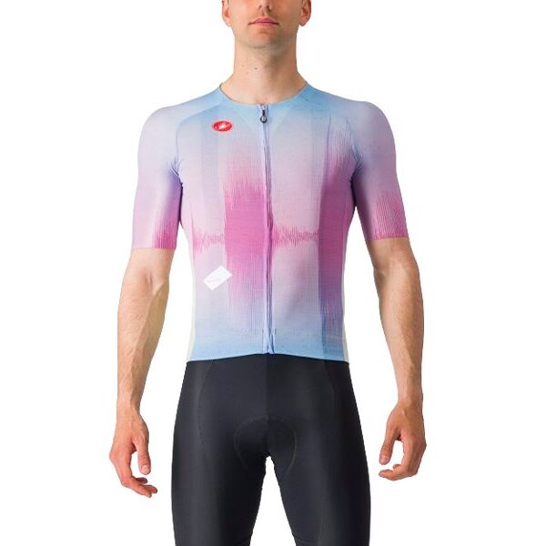 castelli r-a/d - maglia ciclismo - uomo light blue/violet/green m