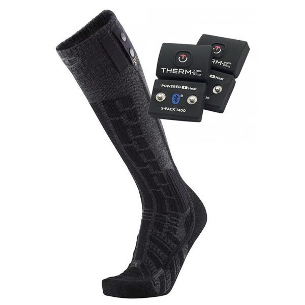 therm-ic ultra warm comfort + s-pack 1400b - calze da sci riscaldabili black/grey 42