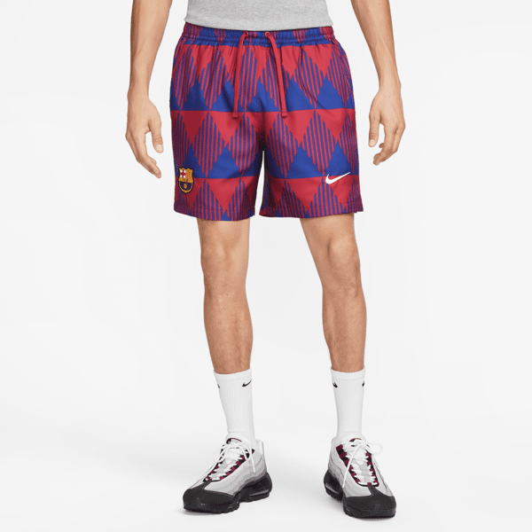 nike shorts da calcio con grafica  fc barcelona flow – uomo - rosso