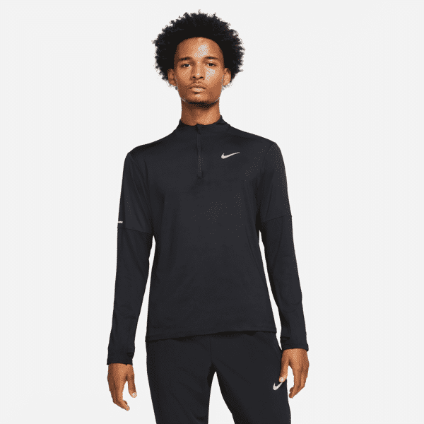 nike maglia da running con zip a metà lunghezza dri-fit  – uomo - nero