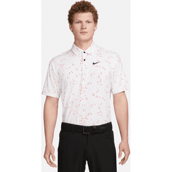 nike polo da golf con stampa floreale  dri-fit tour – uomo - bianco