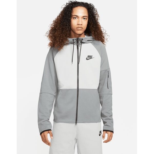 nike felpa con zip e cappuccio sportswear essential grigio e nero uomo dd5284-077 2xl