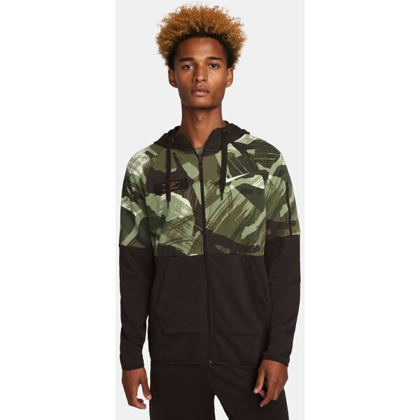 nike felpa con zip e cappuccio dri-fit fleece camuffare uomo dq4790-220 l