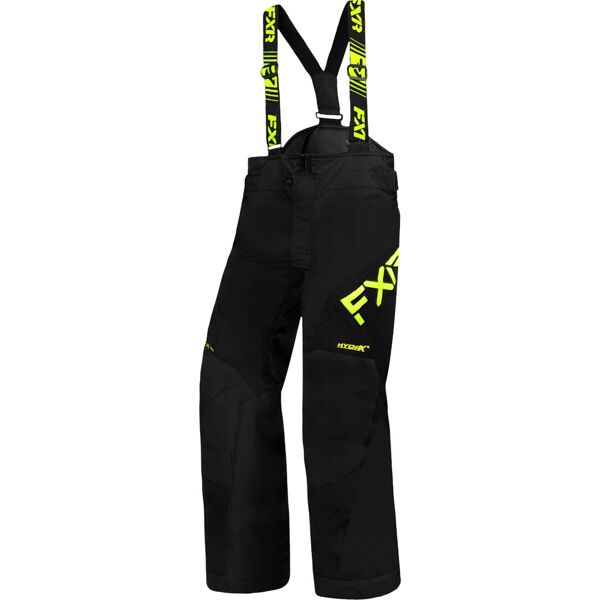 fxr clutch 2023 pantaloni con bretelle per motoslitte giovanili nero giallo 2xl 3xl