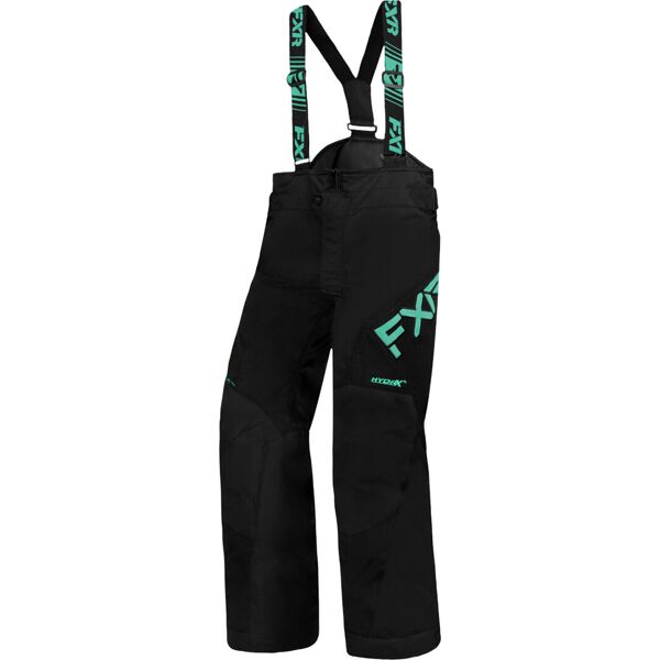 fxr clutch 2023 pantaloni con bretelle per motoslitte giovanili nero verde 2xl 3xl