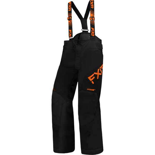 fxr clutch 2023 pantaloni con bretelle per motoslitte giovanili nero arancione 2xl 3xl