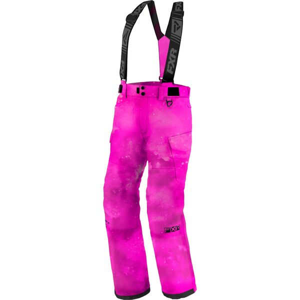 fxr kicker pantaloni con bretelle per motoslitte giovanili nero rosa 2xl 3xl