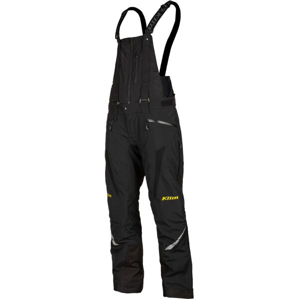 klim keweenaw heritage pantaloni con bretelle da motoslitta nero giallo s