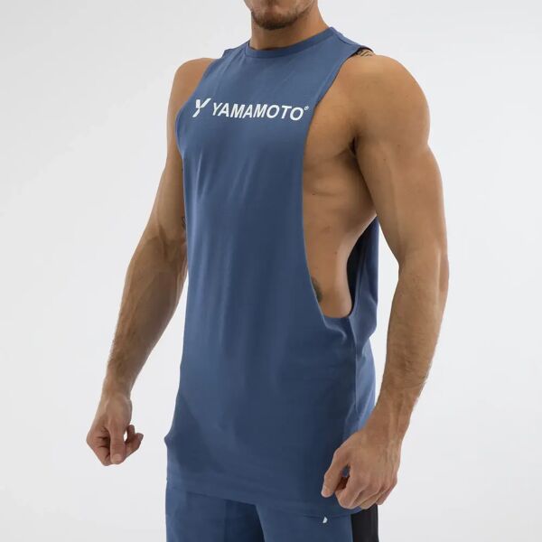 yamamoto outfit man tank top cut out colore: blu 