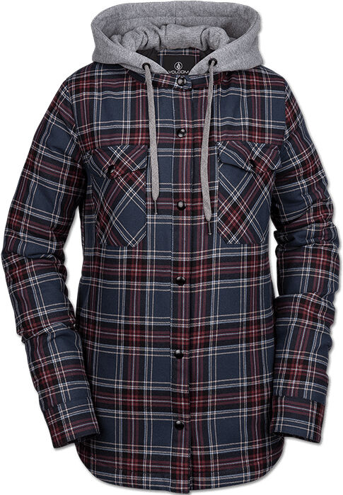 Volcom HOODED FLANNEL NAVY XS