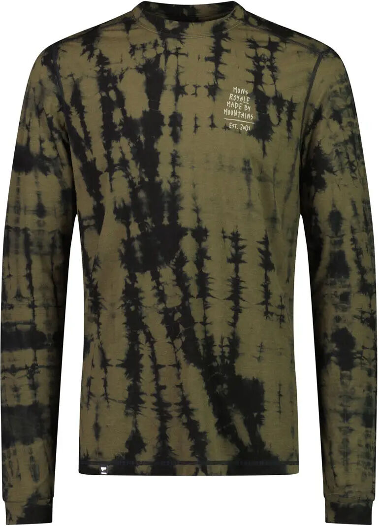 MONS ROYALE TEMPLE TECH LS OLIVE TIE DYE L