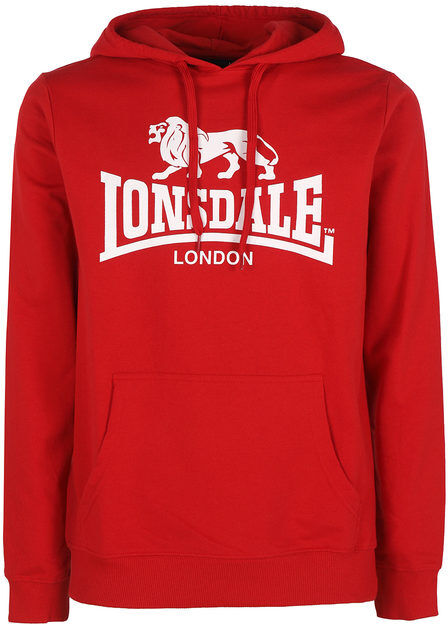 Lonsdale Felpa da uomo con cappuccio Felpe uomo Rosso taglia L