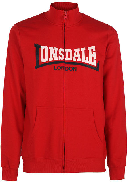 Lonsdale Felpa da uomo con zip Felpe uomo Rosso taglia XL