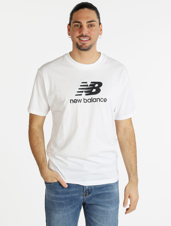 New Balance MT31541WT T-shirt manica corta uomo con scritta T-Shirt e Top uomo Bianco taglia L