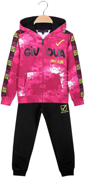 Givova Tuta sportiva 2 pezzi felpata da bambina con cappuccio Tute Sportive bambina Fucsia taglia 05