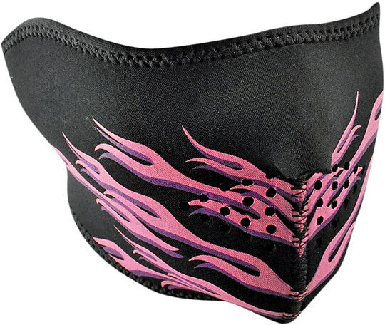 Collare Maschera Moto Zanheadgear Half Face Mask Fiamme Rosa taglia un