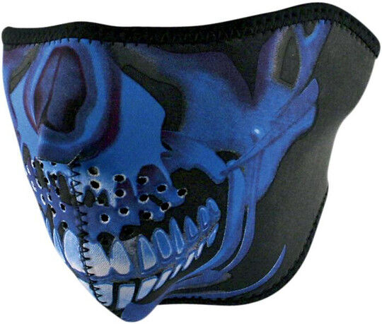 Collare Maschera Moto Zanheadgear Half Face Mask Teschio Blu taglia un