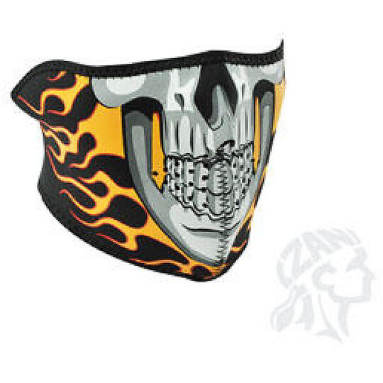 Collare Maschera Moto Zanheadgear Half Face Mask Teschio In taglia uni