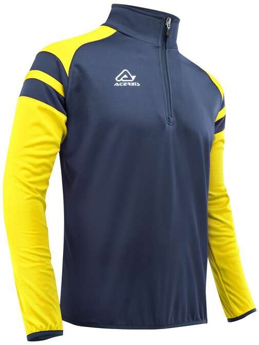 Felpa Mezza Zip Allenamento Acerbis KEMARI Blu Giallo taglia L