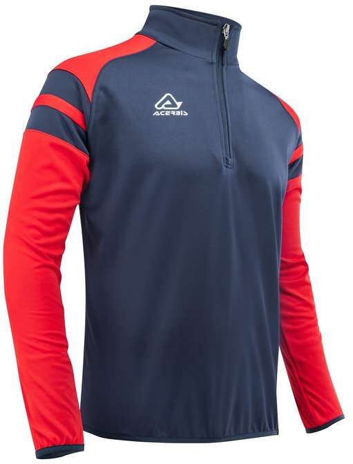 Felpa Mezza Zip Allenamento Acerbis KEMARI Blu Rosso taglia 2XL