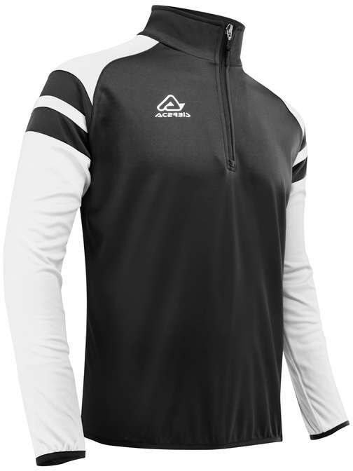 Felpa Mezza Zip Allenamento Acerbis KEMARI Nero Bianco taglia 2XL